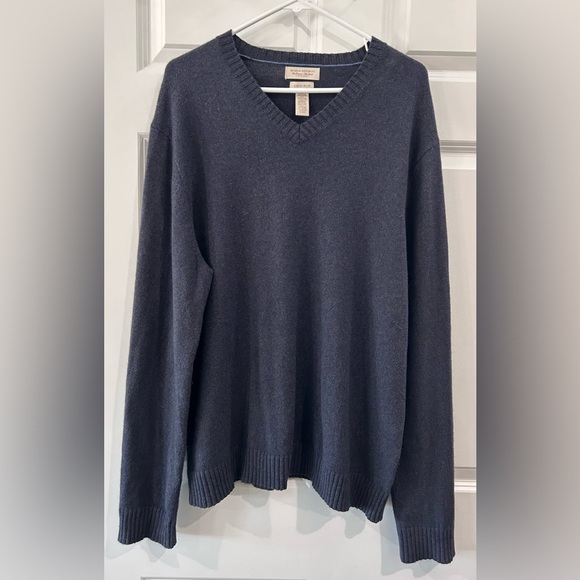 Banana Republic Cashmere Angora Infused Luxury Blend Sweater Sz L Elbow Patches - Picture 1 of 8